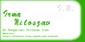 irma miloszav business card